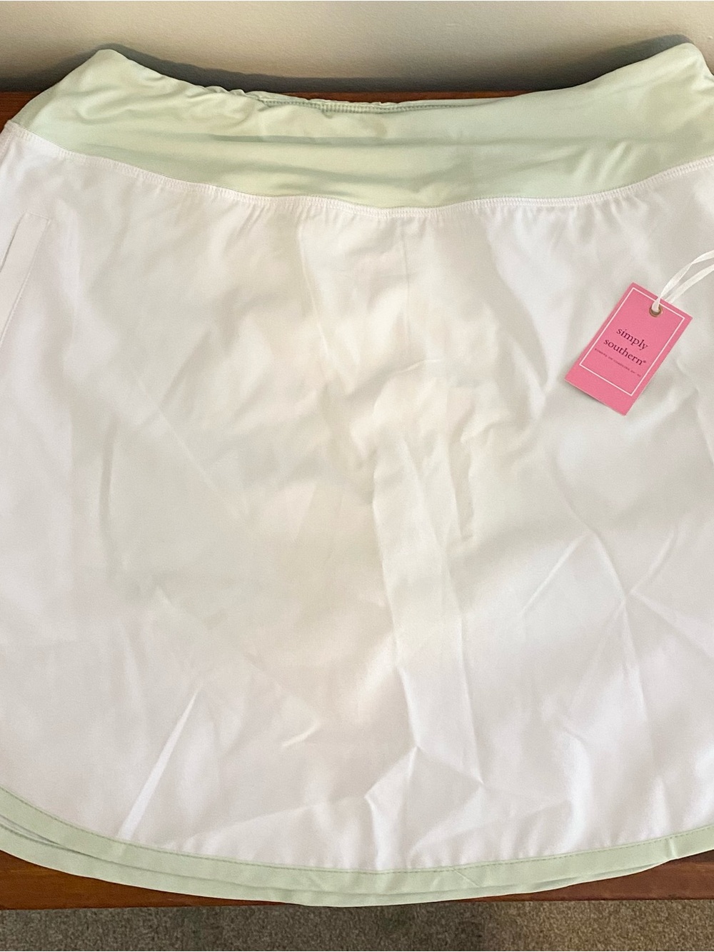Simply Southern White Skirted Slip with Mint Accents